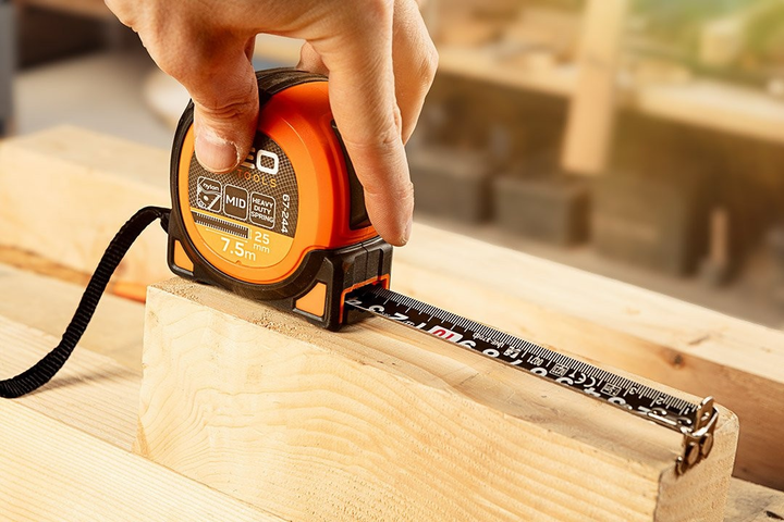 Рулетка NEO Tools Super Black сталева 3 м x 16 мм з автоматичним блокуванням, 2 кнопками стоп та магнітом 67-241 (5907558472233) - зображення 7