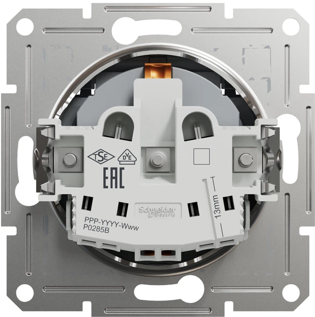 Розетка з кришкою з заземленням Schneider Electric Asfora Сталь EPH3100162 - изображение 2
