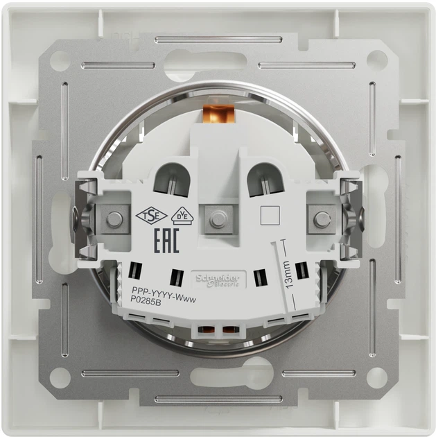 Розетка з кришкою з заземленням Schneider Electric Asfora Біла EPH3100121 - изображение 2