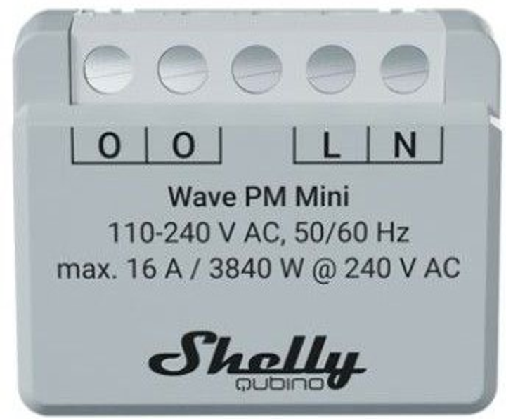 Інтелектуальний перемикач Shelly  Relais Wave PM Mini Z-Wave (3800235269152) - зображення 1