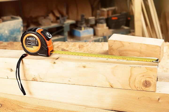Рулетка NEO Tools сталева 10 м x 25 мм з автоматичним блокуванням та 2 кнопками зупинки 67-225 (5907558499964) - зображення 6