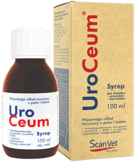 Сироп ScanVet UroCeum  для підтримки сечовивідних шляхів у собак і котів 100 мл (5906196669104) - зображення 1