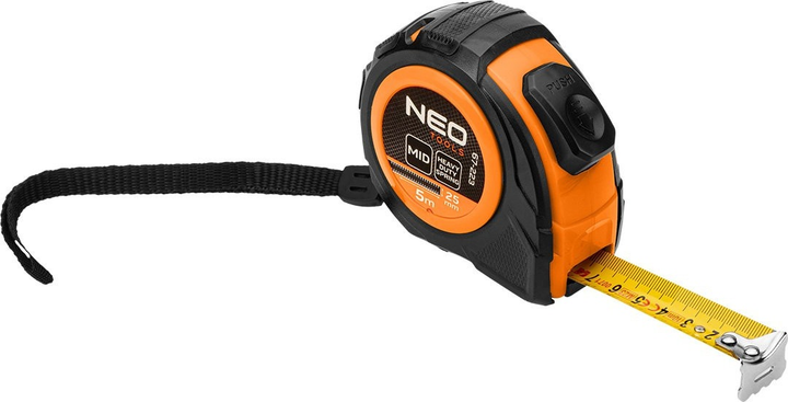Рулетка NEO Tools сталева 5 м x 25 мм з автоматичним блокуванням та 2 кнопками зупинки 67-223 (5907558499940) - зображення 2