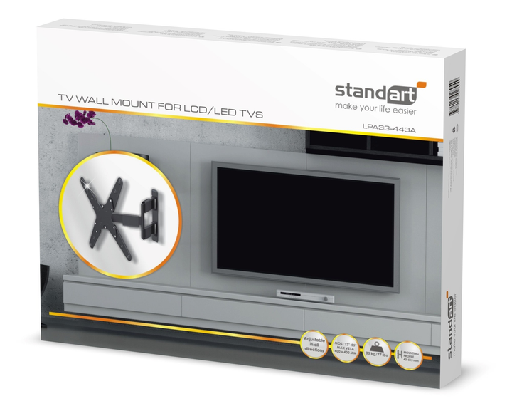 Кронштейн для телевізора Standard 23-55″ 35 кг LPA33-443A (4772013028949) - зображення 1