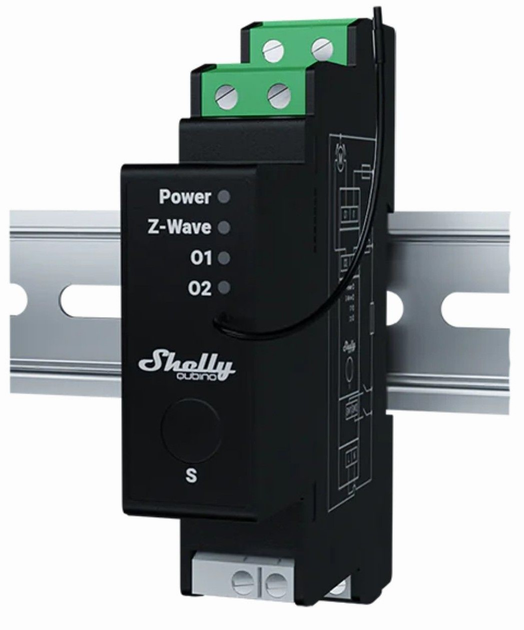 Kontrola okiennicy Shelly Relais "Wave" Hutschiene Pro Shutter Relais Rollladenaktor Z-Wave (3800235269329) - obraz 1