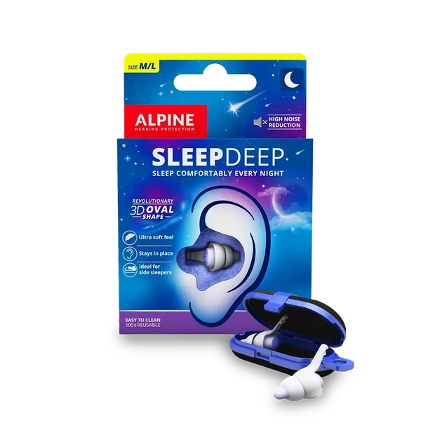 Беруши многоразовые для сна с термопласта Alpine Sleep Deep размер M/L с футляром SNR 27 дБ - Фото 3 Беруши многоразовые для сна с термопласта Alpine Sleep Deep размер M/L с футляром SNR 27 дБ - изображение 3