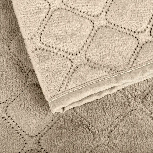 Покривало ТЕП "VELOUR" Золотий беж/Ромб круглий, 180x240 - изображение 6