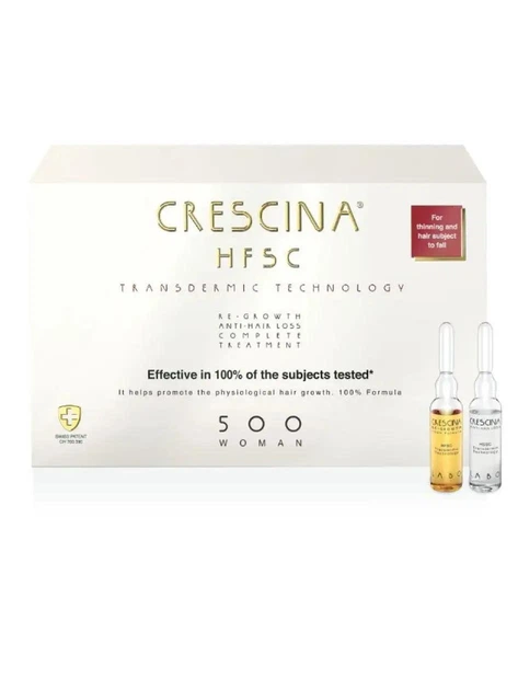 Средство для роста и против выпадения волос для женщин HFSC Transdermic Complete Treatment 500 Crescina 10+10 ампул - Фото 1 Средство для роста и против выпадения волос для женщин HFSC Transdermic Complete Treatment 500 Crescina 10+10 ампул - изображение 1