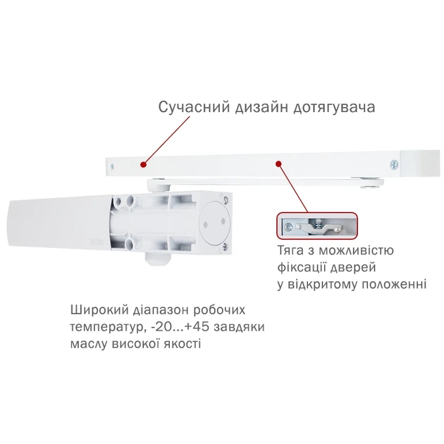 Доводчик RYOBI 1200 D-1200T WHITE - изображение 2