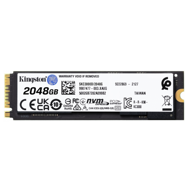 Накопитель SSD Kingston SKC3000D/2048G M.2/2048GB/KC3000/PCIe 4.0/NVMe для компьютеров и ноутбуков - Фото 3 Накопитель SSD Kingston SKC3000D/2048G M.2/2048GB/KC3000/PCIe 4.0/NVMe для компьютеров и ноутбуков - изображение 3