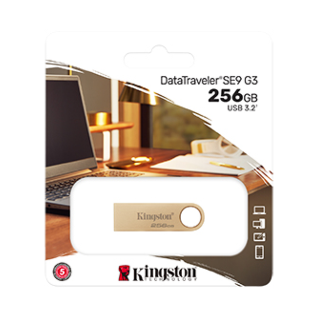 Флэш память USB Kingston DataTraveler SE9 G3 256 ГБ Золотистый (DTSE9G3/256GB) - Фото 3 Флэш память USB Kingston DataTraveler SE9 G3 256 ГБ Золотистый (DTSE9G3/256GB) - изображение 3