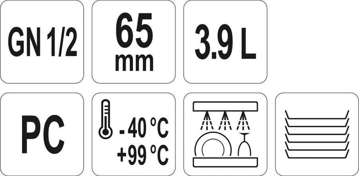 Pojemnik gastronomiczny Yato GN 1/2 przezroczysty 32.5x26.5x6.5 cm (5906083004544) - obraz 3