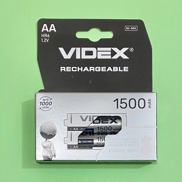 Аккумулятор VIDEX АА 1500 мАч (NiMH), цена за 1 шт - Фото 2 Аккумулятор VIDEX АА 1500 мАч (NiMH), цена за 1 шт - изображение 2
