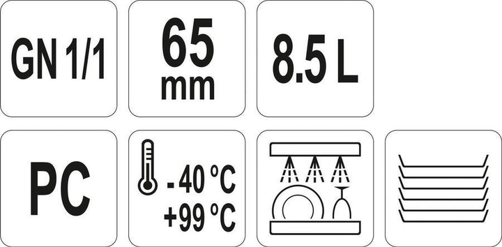 Pojemnik gastronomiczny Yato GN 1/1 przezroczysty 53x32.5x6.5 cm (5906083004483) - obraz 3