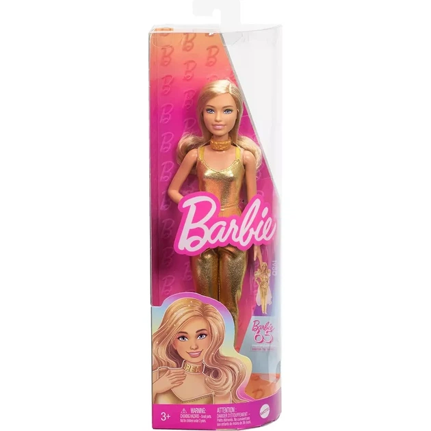 Кукла Barbie Модница в золотистом комбинезоне (HRH19) - изображение 2