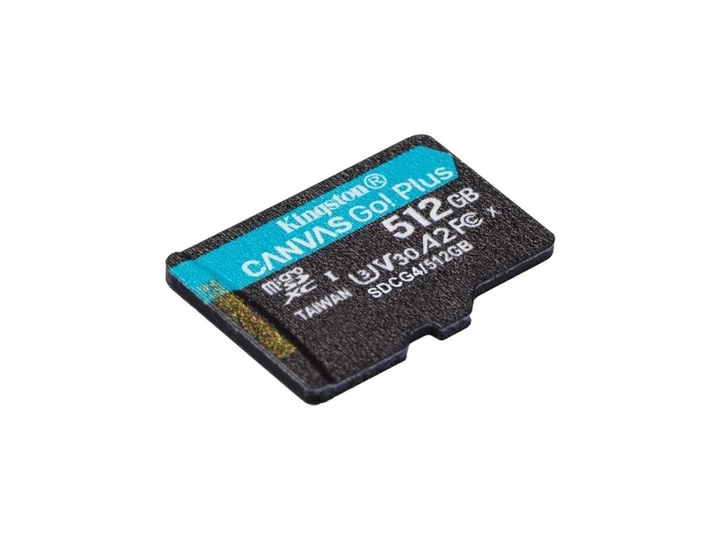 Карта пам'яті Kingston MicroSDXC 512GB Canvas Go Plus Gen4 200MB/s A2 U3 V30 (SDCG4/512GBSP) - Фото 3 Карта пам'яті Kingston MicroSDXC 512GB Canvas Go Plus Gen4 200MB/s A2 U3 V30 (SDCG4/512GBSP) - изображение 3