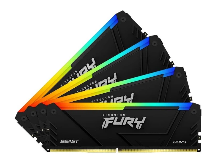 Пам'ять для настільних комп'ютерів Kingston Fury Beast DDR4 RGB 4x16Gb KF436C18BB2AK4/64 - Фото 1 Пам'ять для настільних комп'ютерів Kingston Fury Beast DDR4 RGB 4x16Gb KF436C18BB2AK4/64 - зображення 1