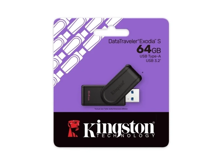 Флеш-пам'ять USB Kingston DataTraveler Exodia S 64GB Чорний + чорний USB 3.2 (DTXS/64GB) - изображение 5