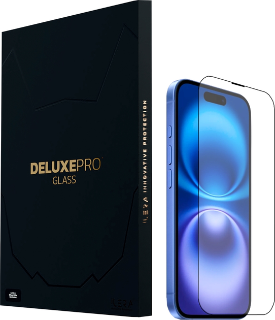 Захисне скло iLera DeLuxe Original Glass для Apple iPhone 16 Black (iLFCDL16) - зображення 1