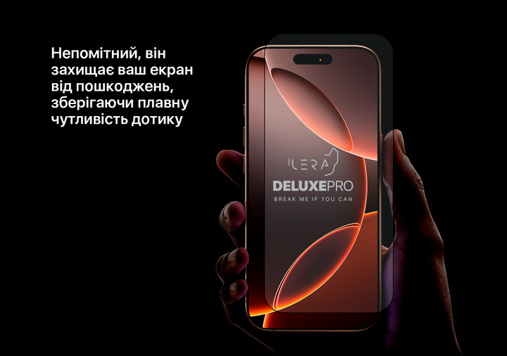 Szkło hartowane iLera DeLuxe Original Glass do Apple iPhone 15 Pro Black (iLFCDL15Pr) - obraz 2