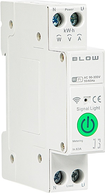Розумне реле Blow перемикач на DIN-рейку 63 A Wi-Fi Tuya (5900804143291) - зображення 1