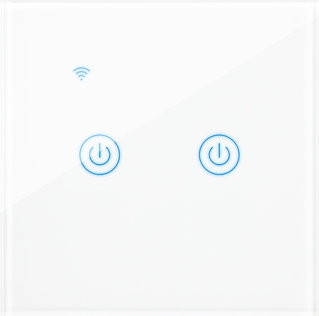 Розумний вимикач світла Blow двоканальний скляний Wi-Fi Tuya (5900804135784) - зображення 1