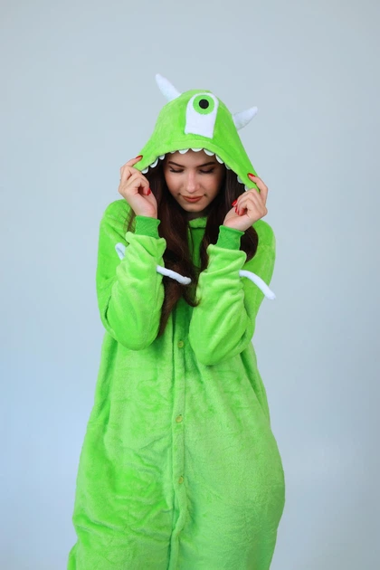 Піжама Кігурумі Дитяча Для Дівчаток Майк Вазовський Mike wazowski Kigurumi Зелений S 145-155 см. (1100/1) - зображення 3
