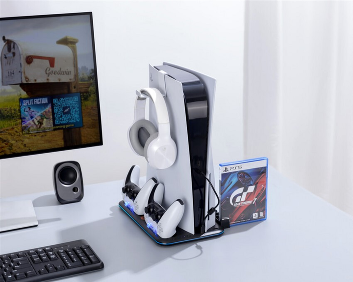 Stojak do PS5 Canyon CS-51 RGB Slim/DE z chłodzeniem i ładowaniem padów Black (CND-CSPS5B-1) - obraz 8
