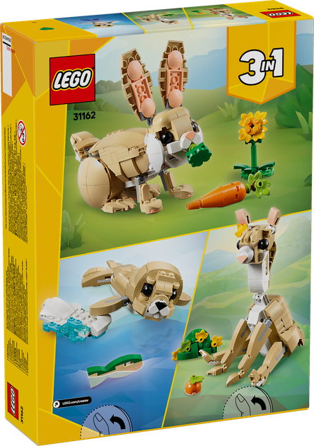 Конструктор Лего Креатор 3 в 1 Милий кролик Lego Creator 31162 - зображення 3