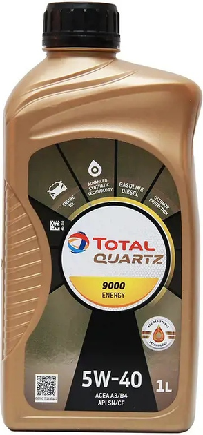 Olej silnikowy Total Quartz 9000 Energy 5W40 1 l (3425901019260) - obraz 1