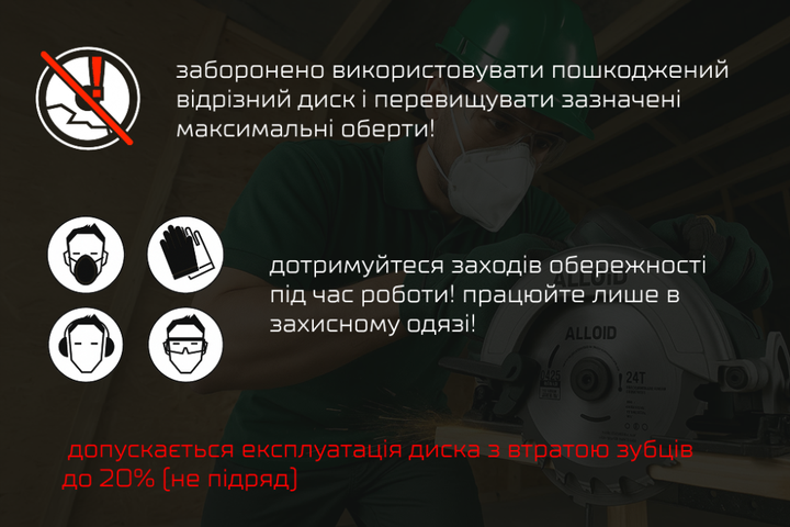 Диск пильный по дереву Alloid 180х25.4/22.2 мм 40 зубов с твердосплавными напайками (WS-18040) - изображение 6