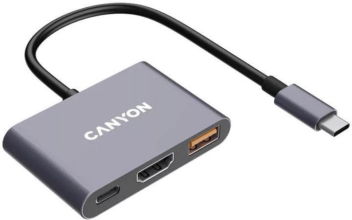 USB-hub Canyon DS-4 3in1 USB-C Grey (CNS-TDS4) - obraz 3