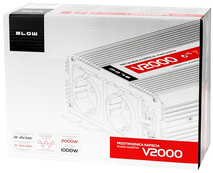 Przetwornica napięcia Blow 12V/230V V2000/1000W (5900804003984) - obraz 3