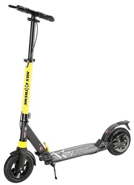 Hulajnoga Nils Extreme HM208T z hamulcem tarczowym Czarno-żółta (5907695597455) - obraz 1