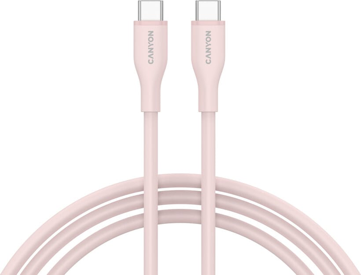 Кабель Canyon CC60SC10 Type-C to Type-C 60W 1 м Silicon Pink Sand (CNS-CC60SC10PS) - зображення 1