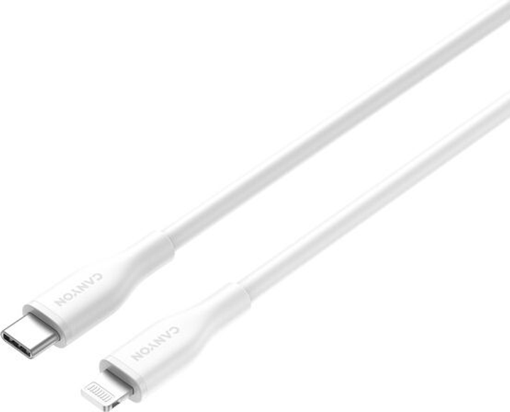 Кабель Canyon CLNM60 Type-C to Lightning 60W MFI 1 м Silicon White (CNS-CLNM60SC10W) - зображення 3