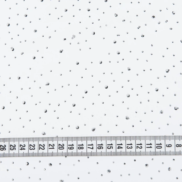 Ткань шифон со стразами белый (95г/м.кв140см пог.м) 189355 - изображение 3