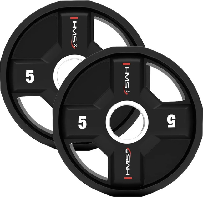 Zestaw talerzy olimpijskich HMS TPC poliuretanowych 2 x 2.5 - 25 kg 12 szt. (5908261682780) - obraz 6