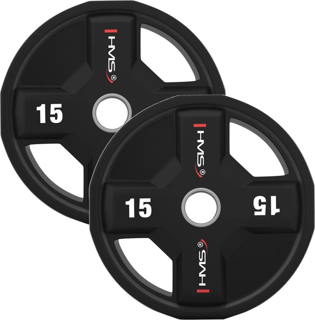 Zestaw talerzy olimpijskich HMS TPC poliuretanowych 2 x 2.5 - 25 kg 12 szt. (5908261682780) - obraz 8