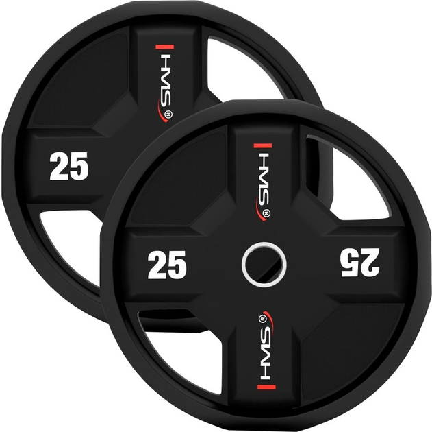 Zestaw talerzy olimpijskich HMS TPC poliuretanowych 2 x 2.5 - 25 kg 12 szt. (5908261682780) - obraz 10