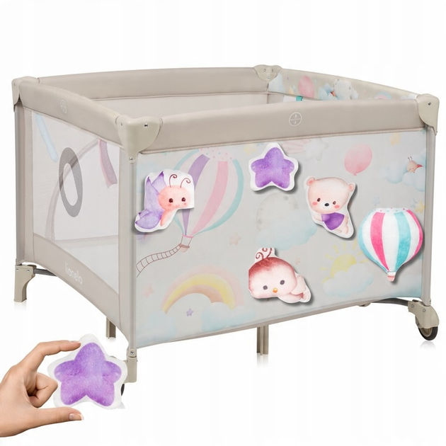 Манеж Lionelo MILLE PLUS GREY BEIGE - Фото 3 Манеж Lionelo MILLE PLUS GREY BEIGE - изображение 3