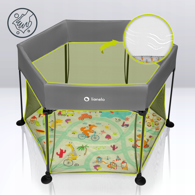 Манеж Lionelo ROEL PLUS GREY MULTICOLOR - Фото 2 Манеж Lionelo ROEL PLUS GREY MULTICOLOR - изображение 2