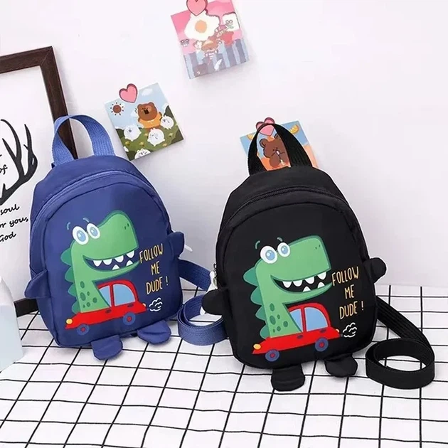 Детский дошкольный рюкзак синий с принтом динозавра Dinosaur 18*13*8см - Фото 2 Детский дошкольный рюкзак синий с принтом динозавра Dinosaur 18*13*8см - изображение 2