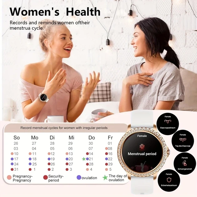 Смарт-часы женские Smart Elegance White & Gold с шагомером и функциями для контроля здоровья - Фото 6 Смарт-часы женские Smart Elegance White & Gold с шагомером и функциями для контроля здоровья - изображение 6