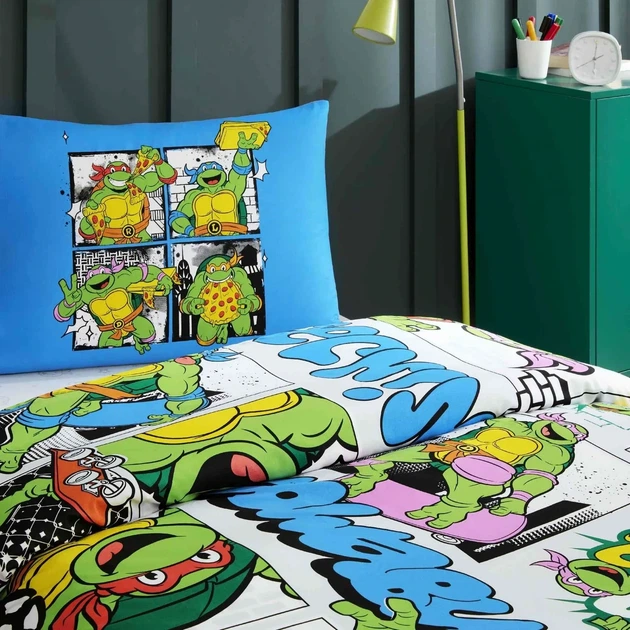 Постільна білизна TAC Disney 160×220 см Ninja Turtles Four - зображення 2