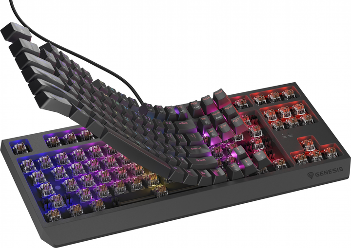 Klawiatura przewodowa Genesis Thor 230 TKL RGB Outemu Brown USB Black (NKG-2079) - obraz 4