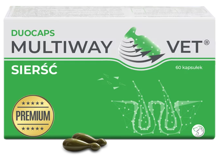 Suplement diety JM Sante Pharma Multiway Vet Duocaps do pielęgnacji sierści i skóry psów i kotów 60 kapsułek (5902596718442) - obraz 2