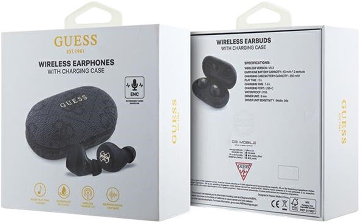 Słuchawki Guess GUTWSP4EGK TWS Bluetooth Black (3666339220839) - obraz 6