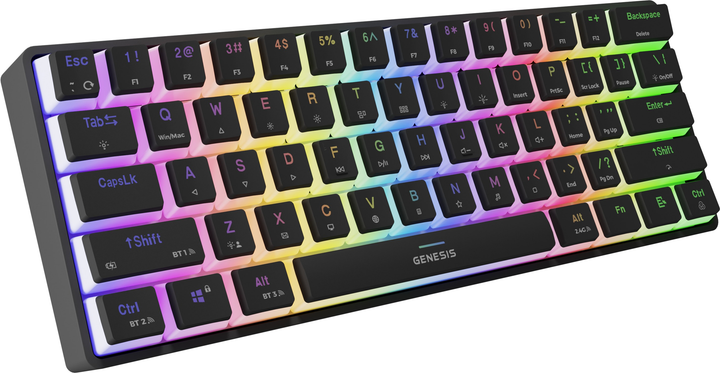 Клавіатура бездротова Genesis Thor 660 G2 RGB Gateron Red USB/Wireless Black (NKG-1916) - зображення 2