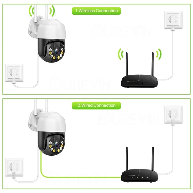 Беспроводная уличная камера WiFi ICSEE 4MP PTZ Черно-белая Управление с телефона - изображение 6